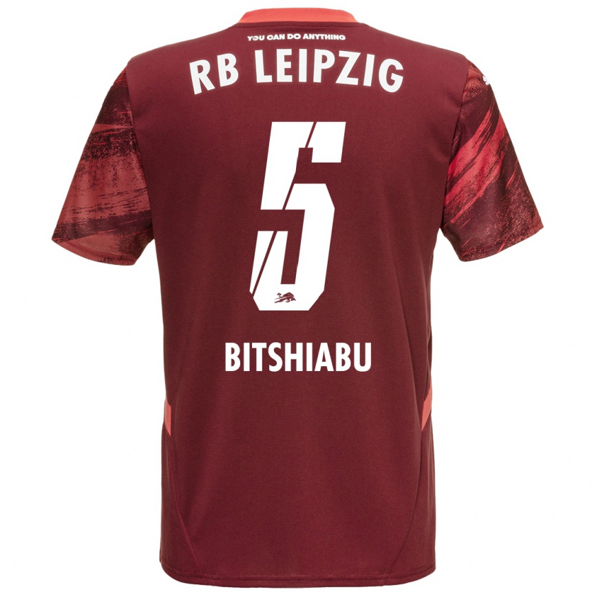 Niño Fútbol Camiseta El Chadaille Bitshiabu #5 Borgoña 2ª Equipación 2024/25