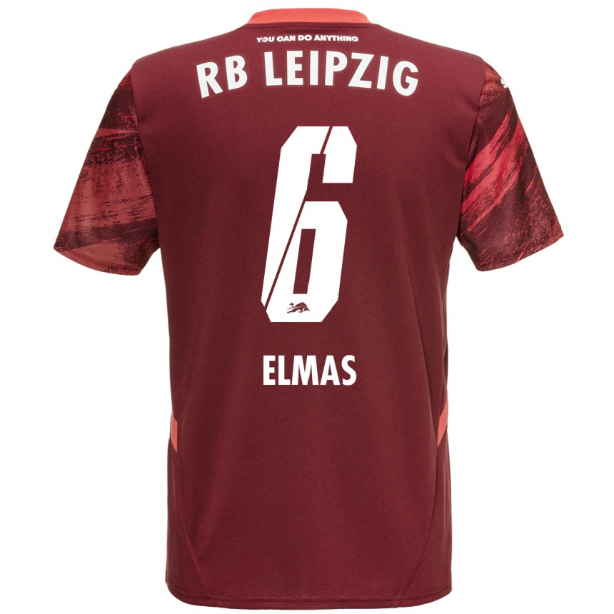 Niño Fútbol Camiseta Eljif Elmas #6 Borgoña 2ª Equipación 2024/25