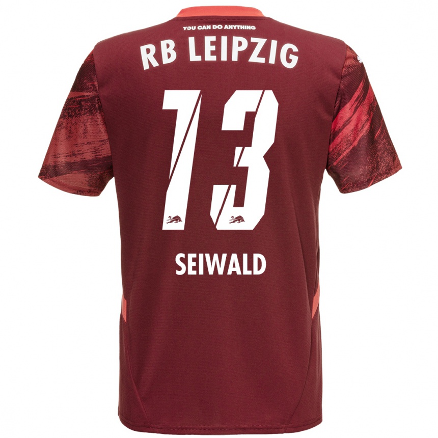 Niño Fútbol Camiseta Nicolas Seiwald #13 Borgoña 2ª Equipación 2024/25