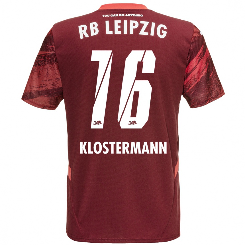 Niño Fútbol Camiseta Lukas Klostermann #16 Borgoña 2ª Equipación 2024/25