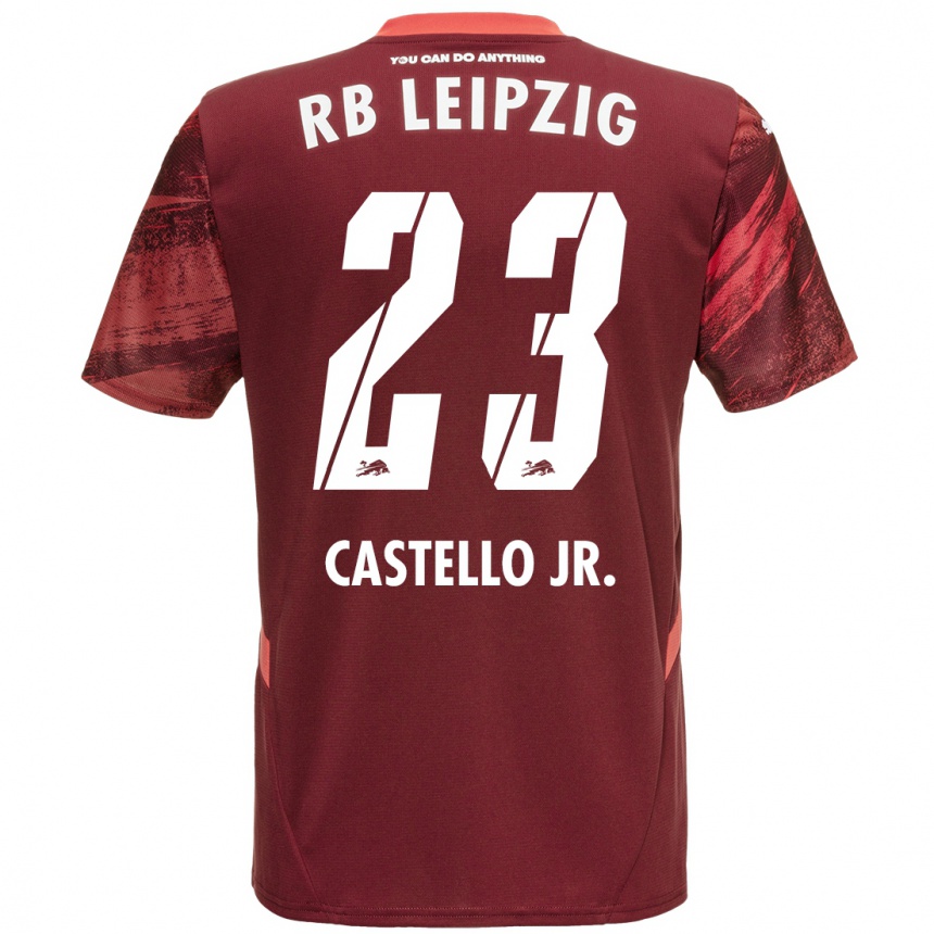 Niño Fútbol Camiseta Castello Lukeba #23 Borgoña 2ª Equipación 2024/25