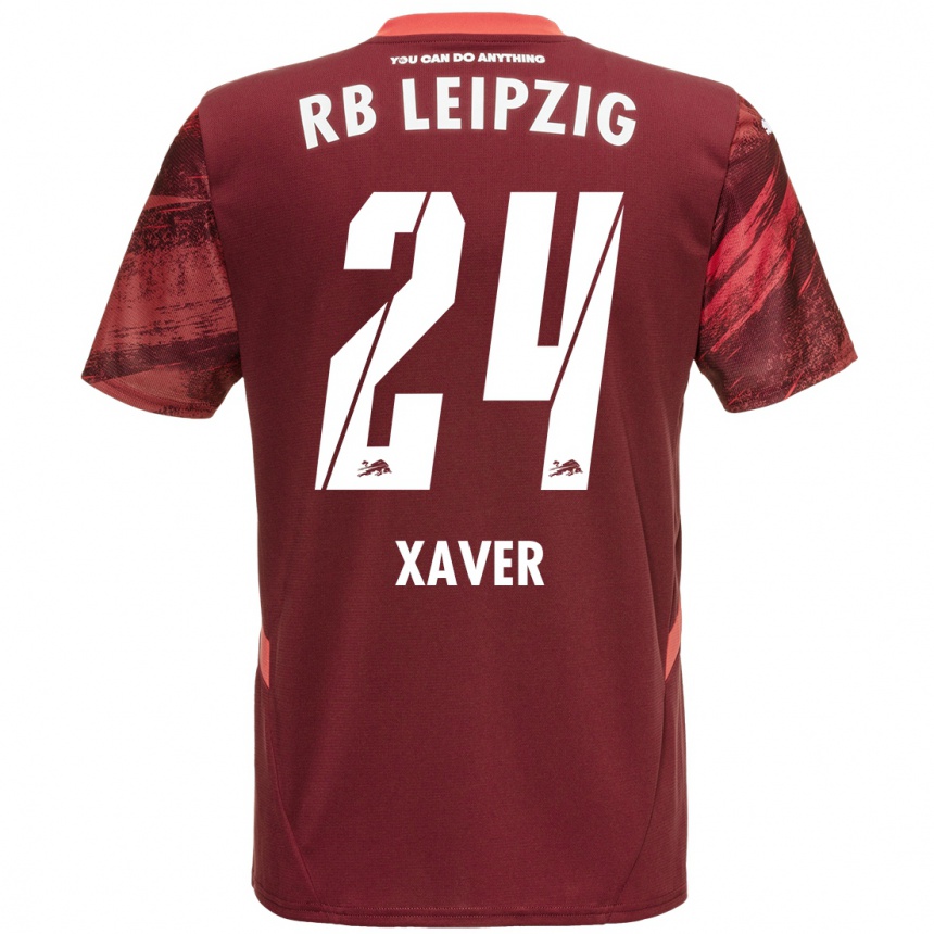 Niño Fútbol Camiseta Xaver Schlager #24 Borgoña 2ª Equipación 2024/25