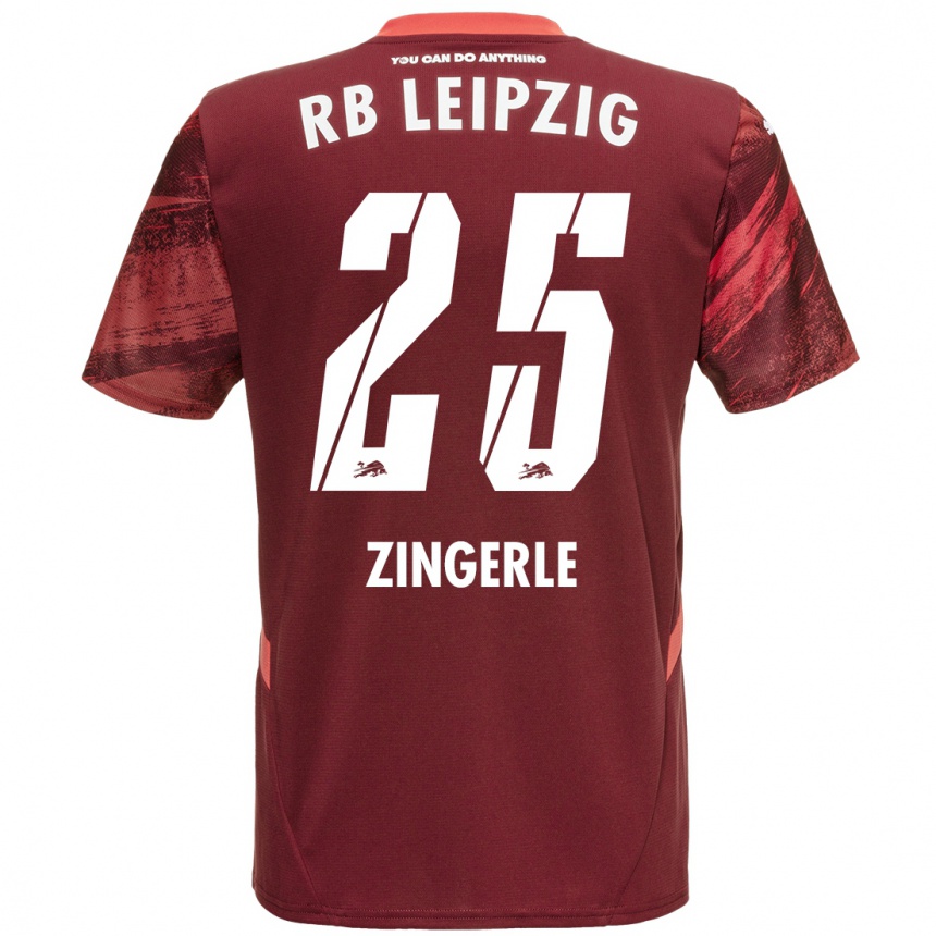 Niño Fútbol Camiseta Leopold Zingerle #25 Borgoña 2ª Equipación 2024/25