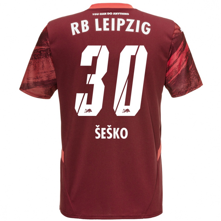 Niño Fútbol Camiseta Benjamin Sesko #30 Borgoña 2ª Equipación 2024/25