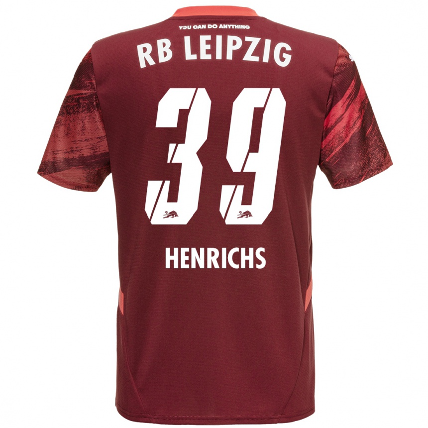 Niño Fútbol Camiseta Benjamin Henrichs #39 Borgoña 2ª Equipación 2024/25