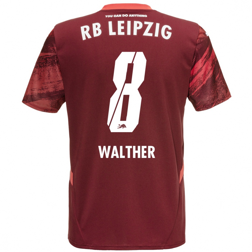 Niño Fútbol Camiseta Kofi Walther #8 Borgoña 2ª Equipación 2024/25