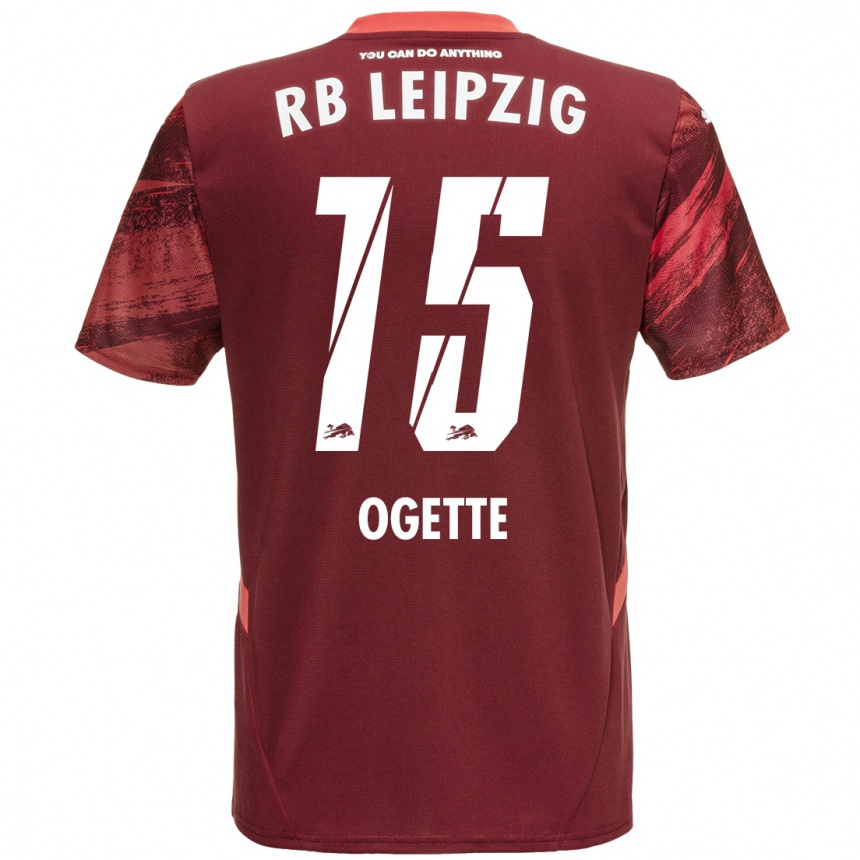 Niño Fútbol Camiseta Israel Ogette #15 Borgoña 2ª Equipación 2024/25