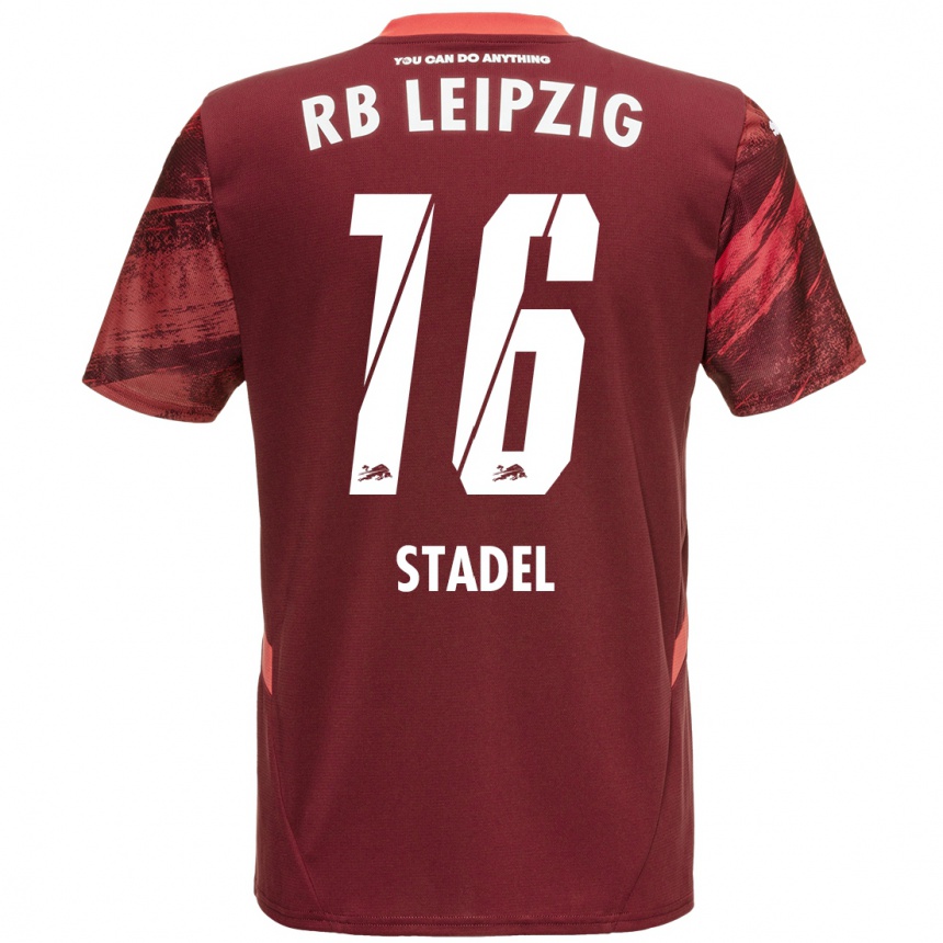 Niño Fútbol Camiseta Maddox Stadel #16 Borgoña 2ª Equipación 2024/25