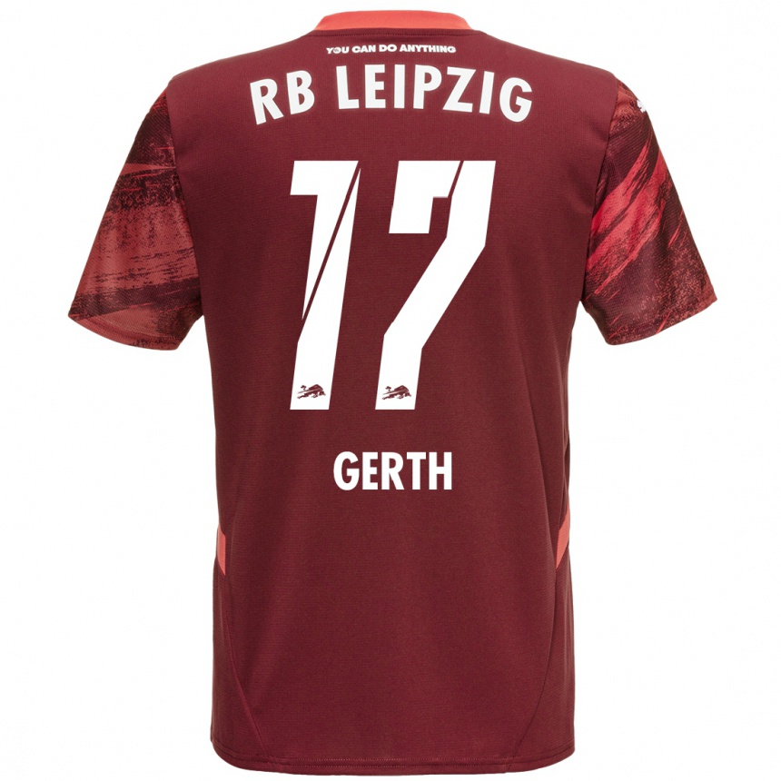 Niño Fútbol Camiseta Amos Gerth #17 Borgoña 2ª Equipación 2024/25