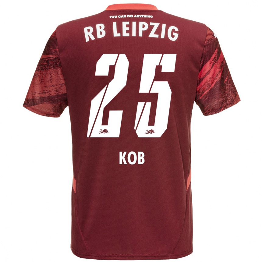 Niño Fútbol Camiseta Leon Koß #25 Borgoña 2ª Equipación 2024/25