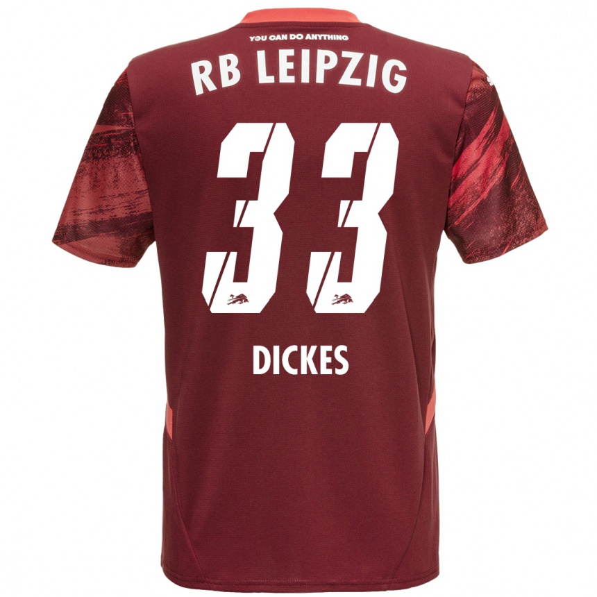 Niño Fútbol Camiseta Fernando Dickes #33 Borgoña 2ª Equipación 2024/25