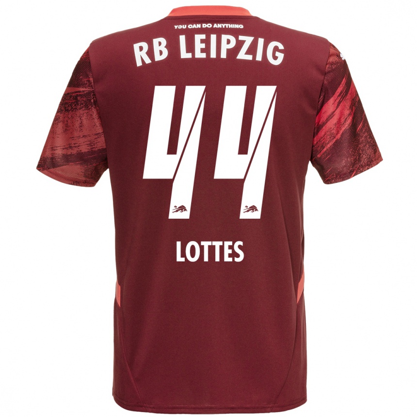 Niño Fútbol Camiseta Benjamin Lottes #44 Borgoña 2ª Equipación 2024/25