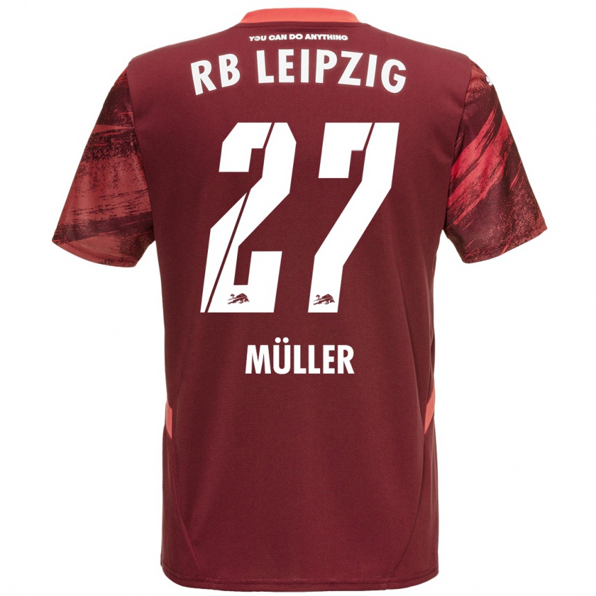 Niño Fútbol Camiseta Marlene Müller #27 Borgoña 2ª Equipación 2024/25