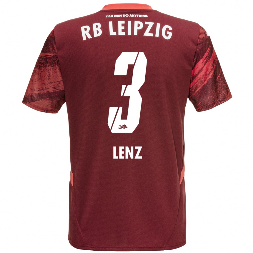 Niño Fútbol Camiseta Christopher Lenz #3 Borgoña 2ª Equipación 2024/25