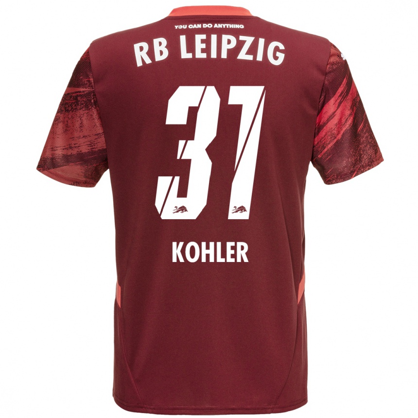 Niño Fútbol Camiseta Tim Köhler #31 Borgoña 2ª Equipación 2024/25