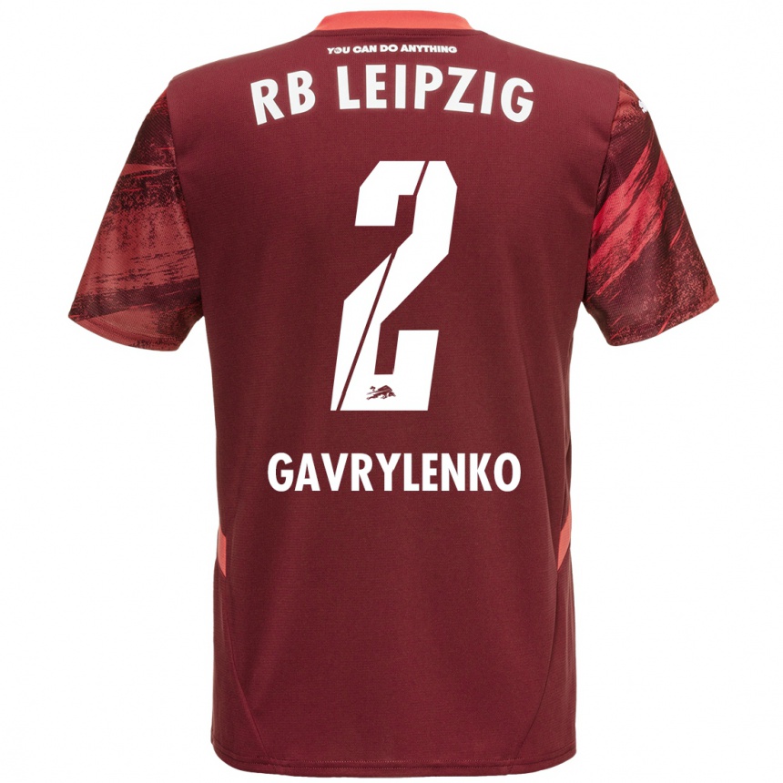 Niño Fútbol Camiseta Oleksandr Gavrylenko #2 Borgoña 2ª Equipación 2024/25