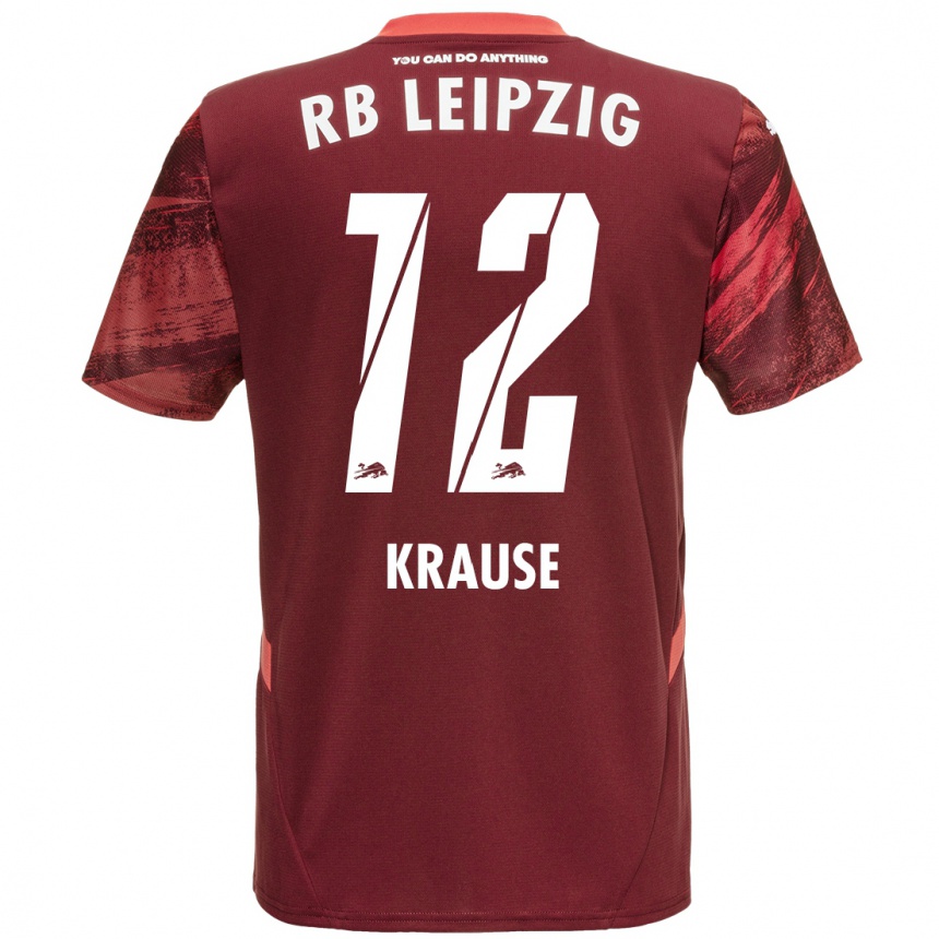 Niño Fútbol Camiseta Arno Krause #12 Borgoña 2ª Equipación 2024/25