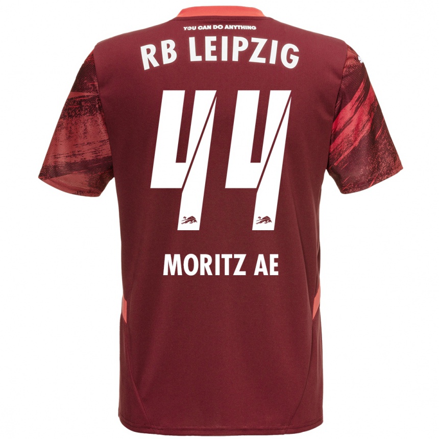 Niño Fútbol Camiseta Moritz Aé #44 Borgoña 2ª Equipación 2024/25