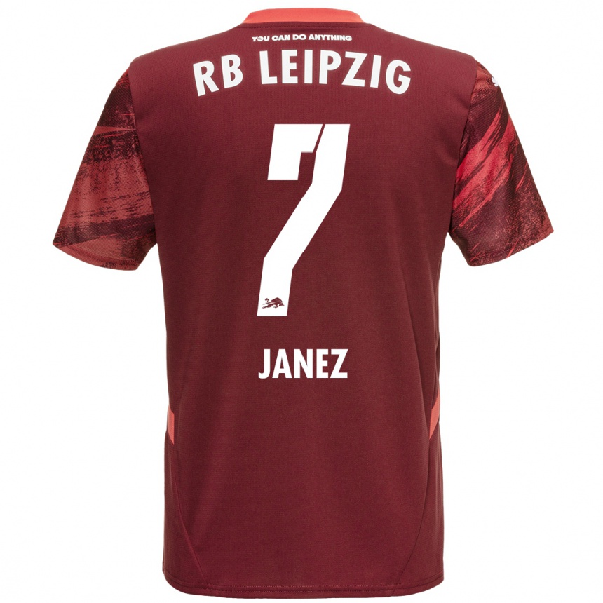 Niño Fútbol Camiseta Korina Lara Janež #7 Borgoña 2ª Equipación 2024/25