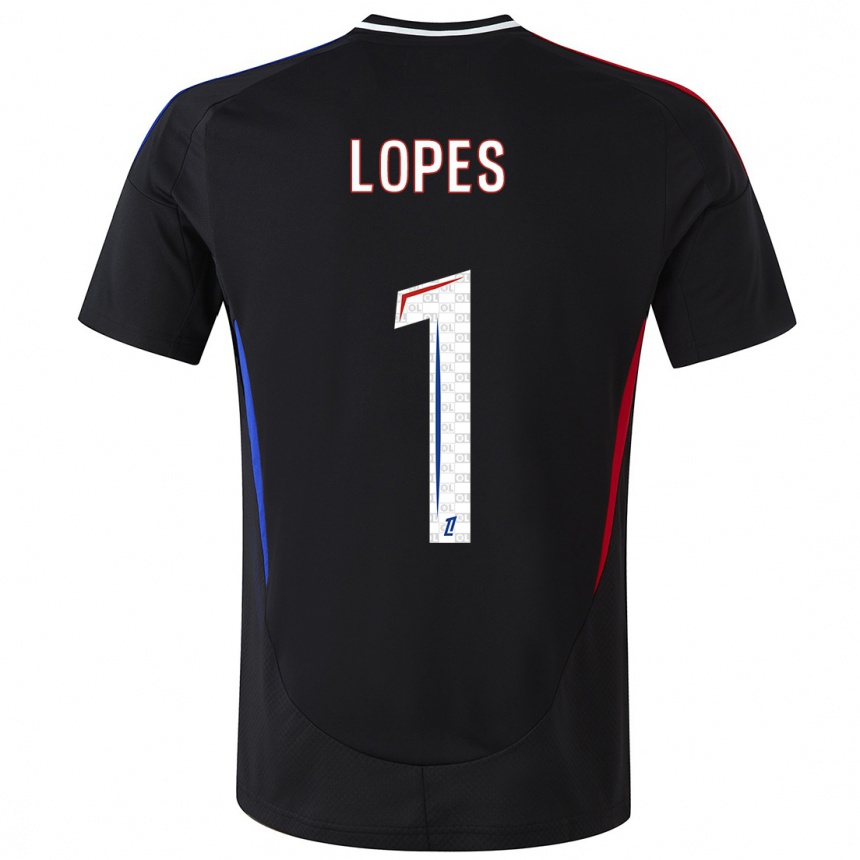 Niño Fútbol Camiseta Anthony Lopes #1 Negro 2ª Equipación 2024/25