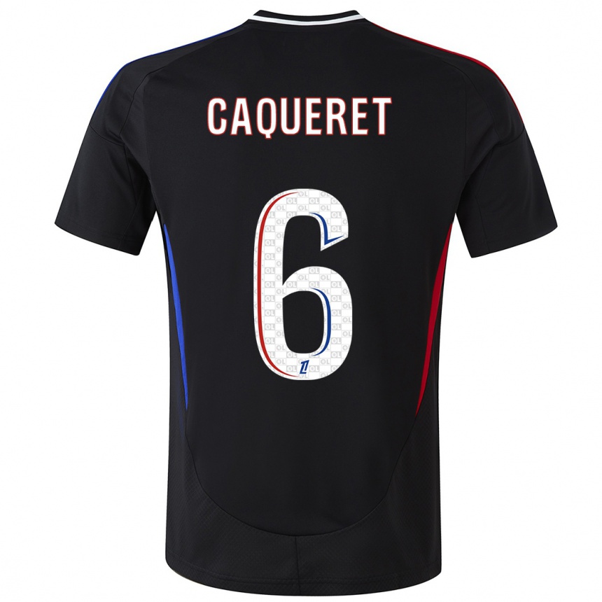 Niño Fútbol Camiseta Maxence Caqueret #6 Negro 2ª Equipación 2024/25