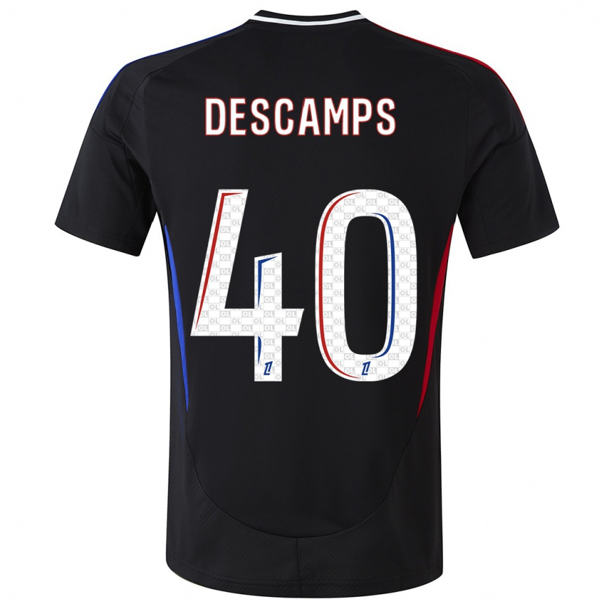 Niño Fútbol Camiseta Rémy Descamps #40 Negro 2ª Equipación 2024/25