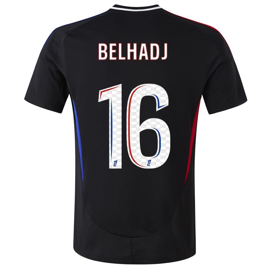 Niño Fútbol Camiseta Féerine Belhadj #16 Negro 2ª Equipación 2024/25