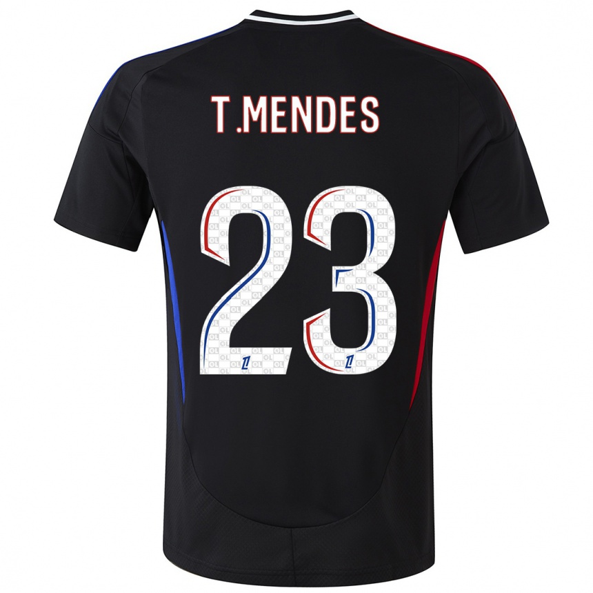 Niño Fútbol Camiseta Thiago Mendes #23 Negro 2ª Equipación 2024/25