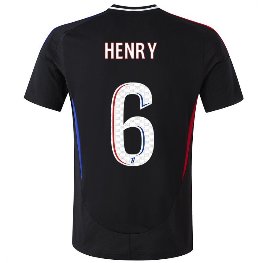 Niño Fútbol Camiseta Amandine Henry #6 Negro 2ª Equipación 2024/25