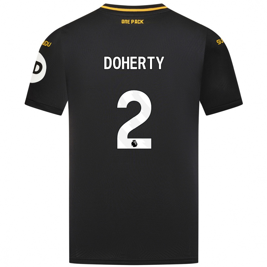 Niño Fútbol Camiseta Matt Doherty #2 Negro 2ª Equipación 2024/25