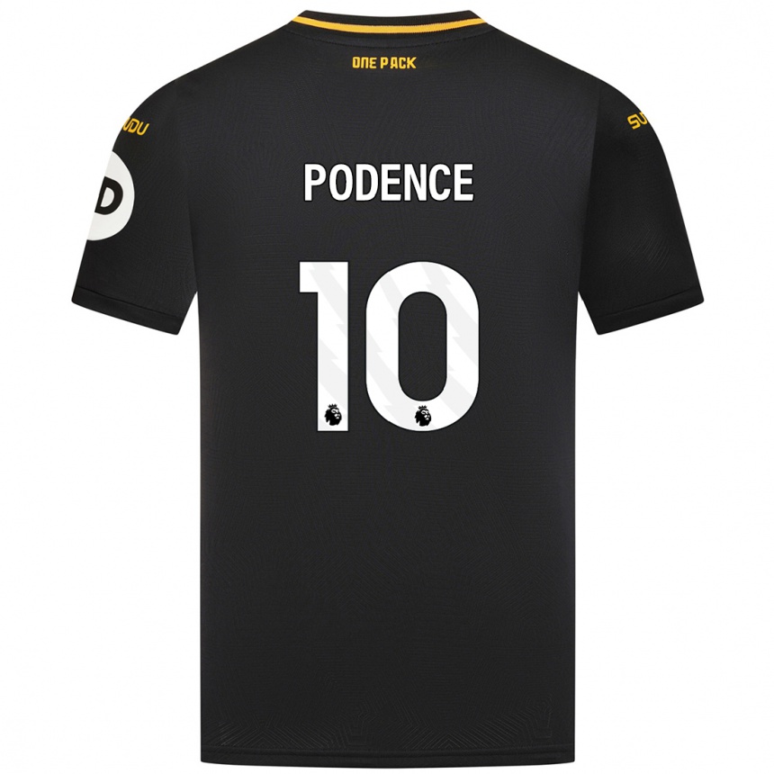 Niño Fútbol Camiseta Daniel Podence #10 Negro 2ª Equipación 2024/25