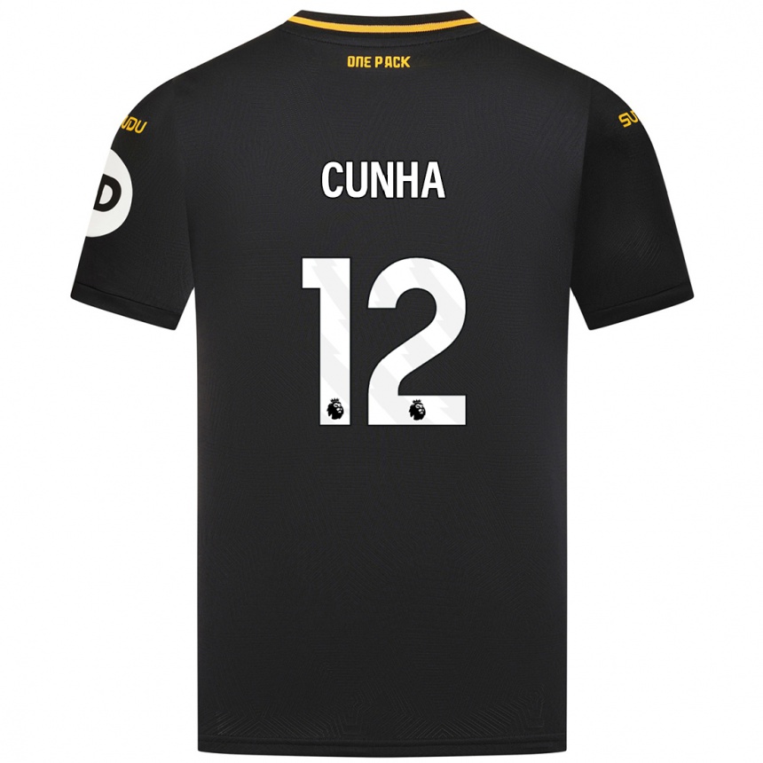 Niño Fútbol Camiseta Matheus Cunha #12 Negro 2ª Equipación 2024/25