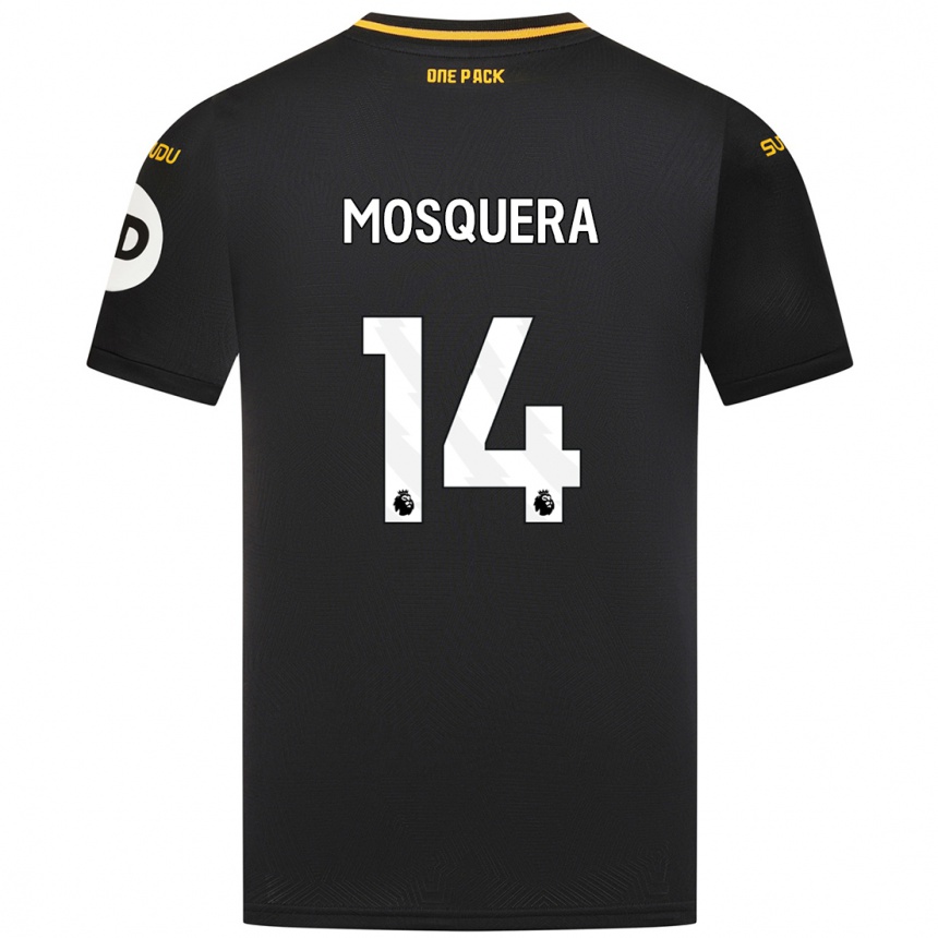 Niño Fútbol Camiseta Yerson Mosquera #14 Negro 2ª Equipación 2024/25