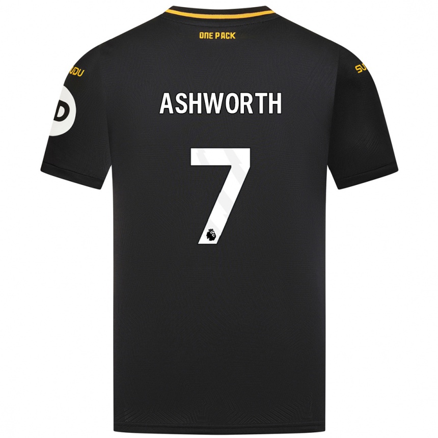 Niño Fútbol Camiseta Fin Ashworth #7 Negro 2ª Equipación 2024/25