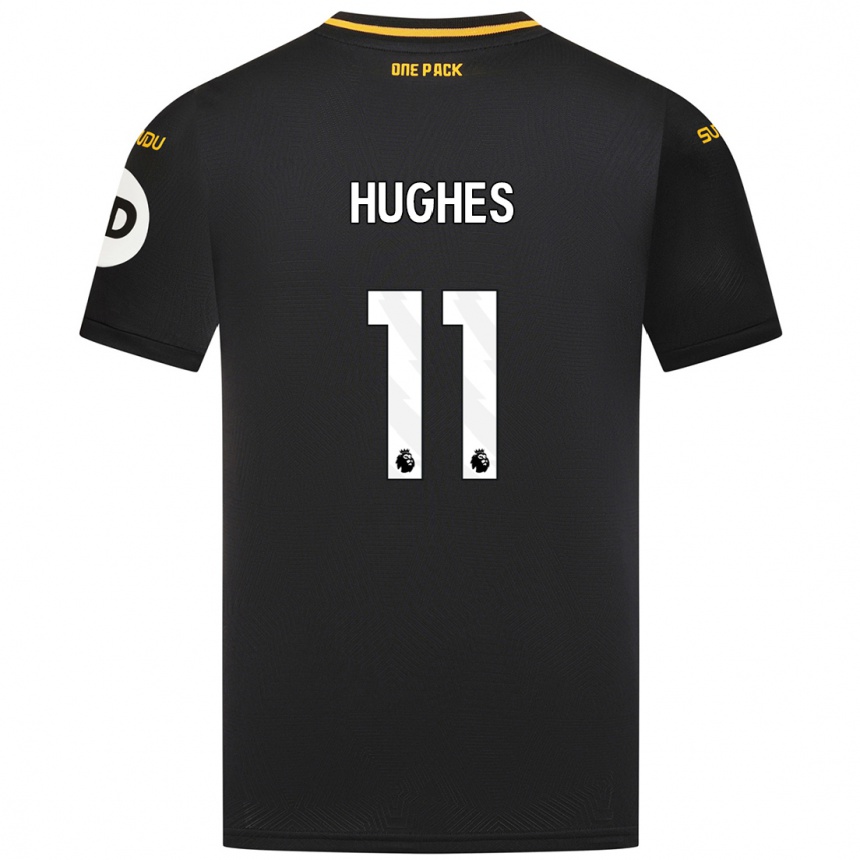 Niño Fútbol Camiseta Amber Hughes #11 Negro 2ª Equipación 2024/25