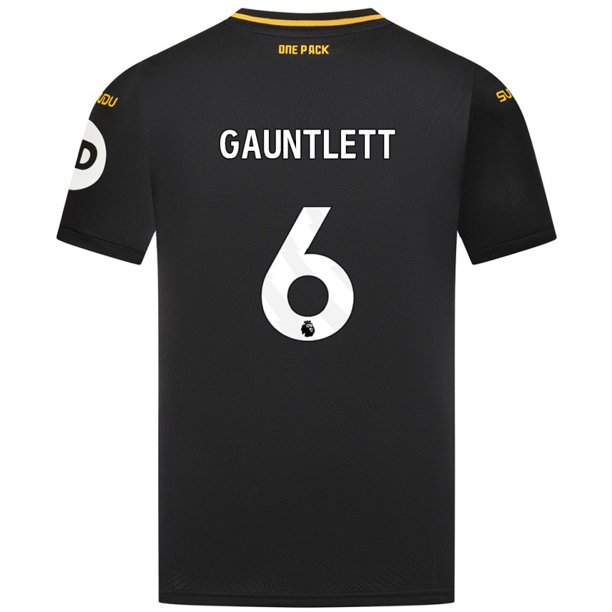 Niño Fútbol Camiseta Maz Gauntlett #6 Negro 2ª Equipación 2024/25