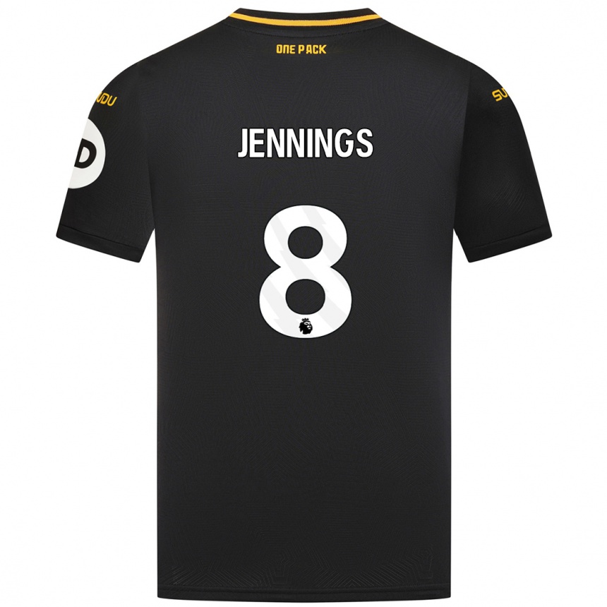 Niño Fútbol Camiseta Shannie Jennings #8 Negro 2ª Equipación 2024/25