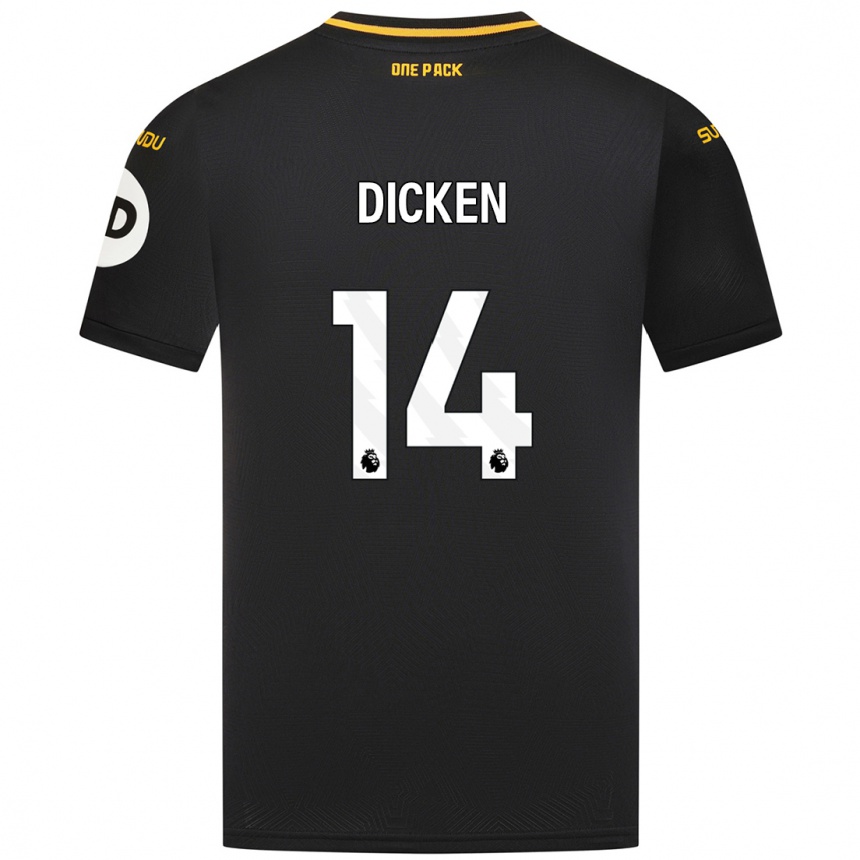 Niño Fútbol Camiseta Amy Dicken #14 Negro 2ª Equipación 2024/25