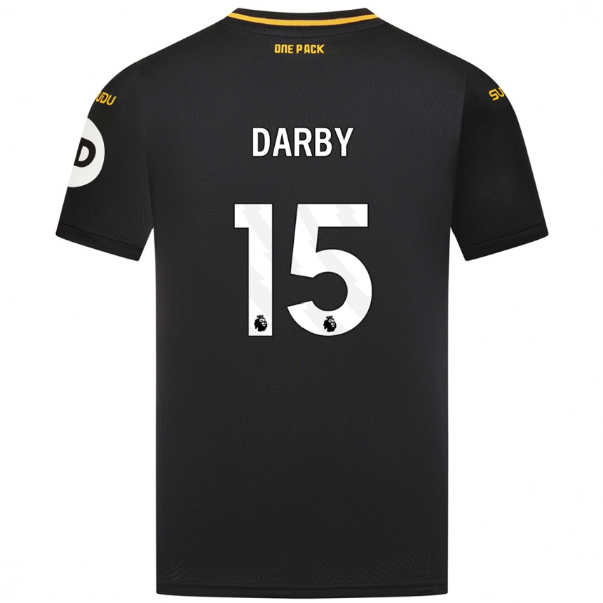 Niño Fútbol Camiseta Kelly Darby #15 Negro 2ª Equipación 2024/25