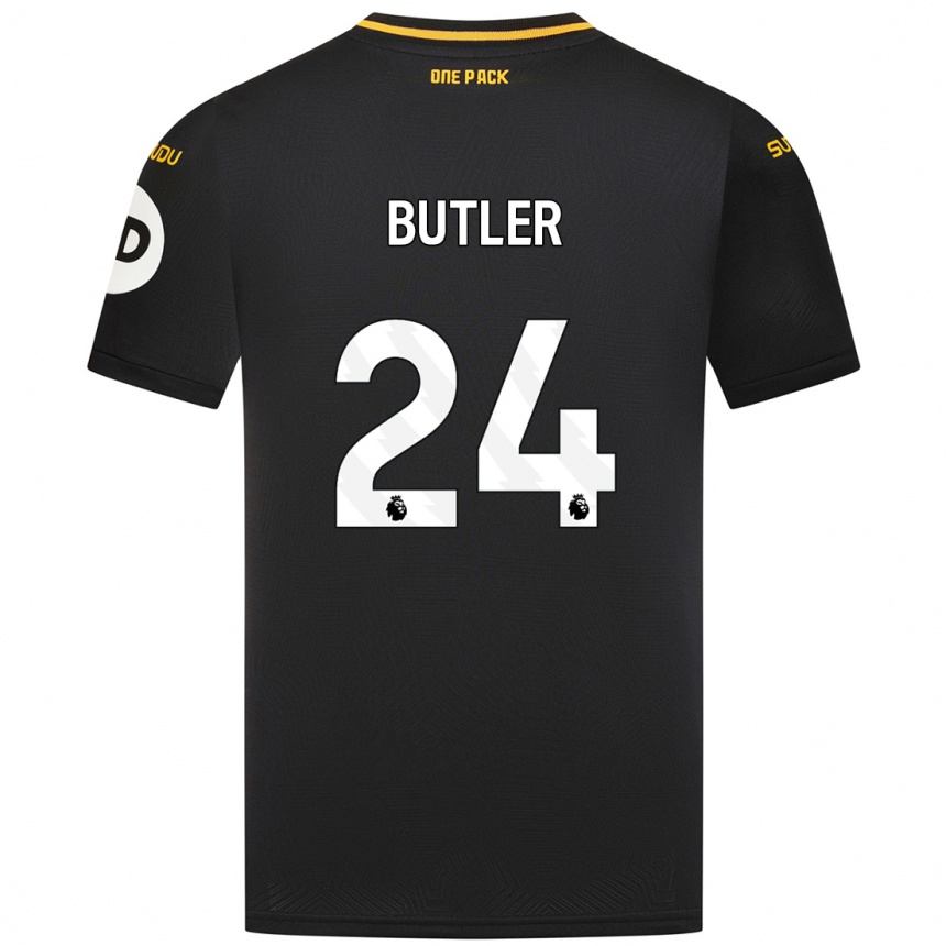 Niño Fútbol Camiseta Elli Butler #24 Negro 2ª Equipación 2024/25