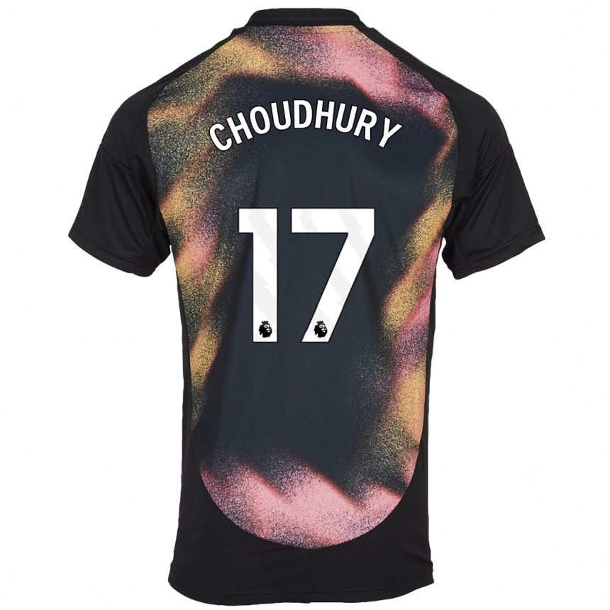 Niño Fútbol Camiseta Hamza Choudhury #17 Negro Blanco 2ª Equipación 2024/25