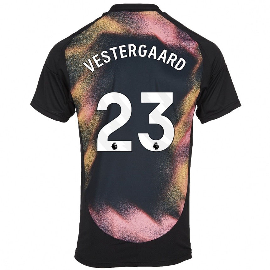 Niño Fútbol Camiseta Jannik Vestergaard #23 Negro Blanco 2ª Equipación 2024/25