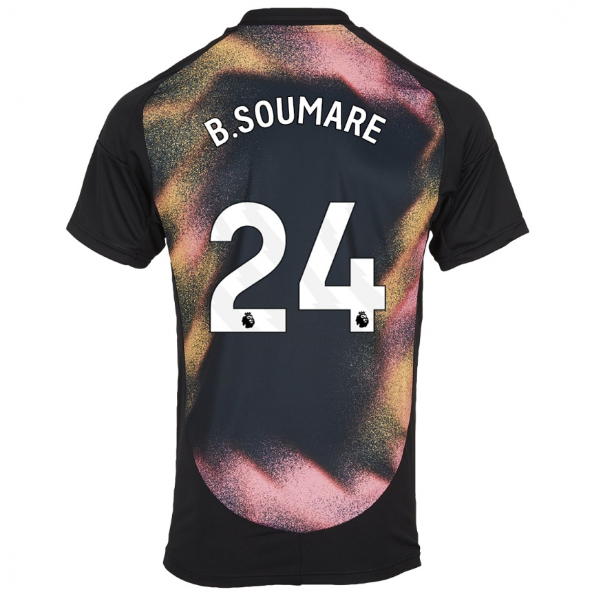 Niño Fútbol Camiseta Boubakary Soumaré #24 Negro Blanco 2ª Equipación 2024/25