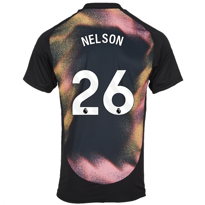 Niño Fútbol Camiseta Ben Nelson #26 Negro Blanco 2ª Equipación 2024/25