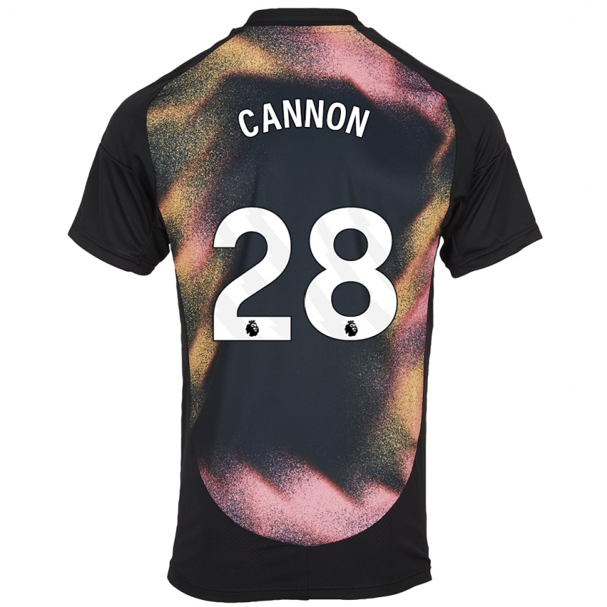 Niño Fútbol Camiseta Thomas Cannon #28 Negro Blanco 2ª Equipación 2024/25