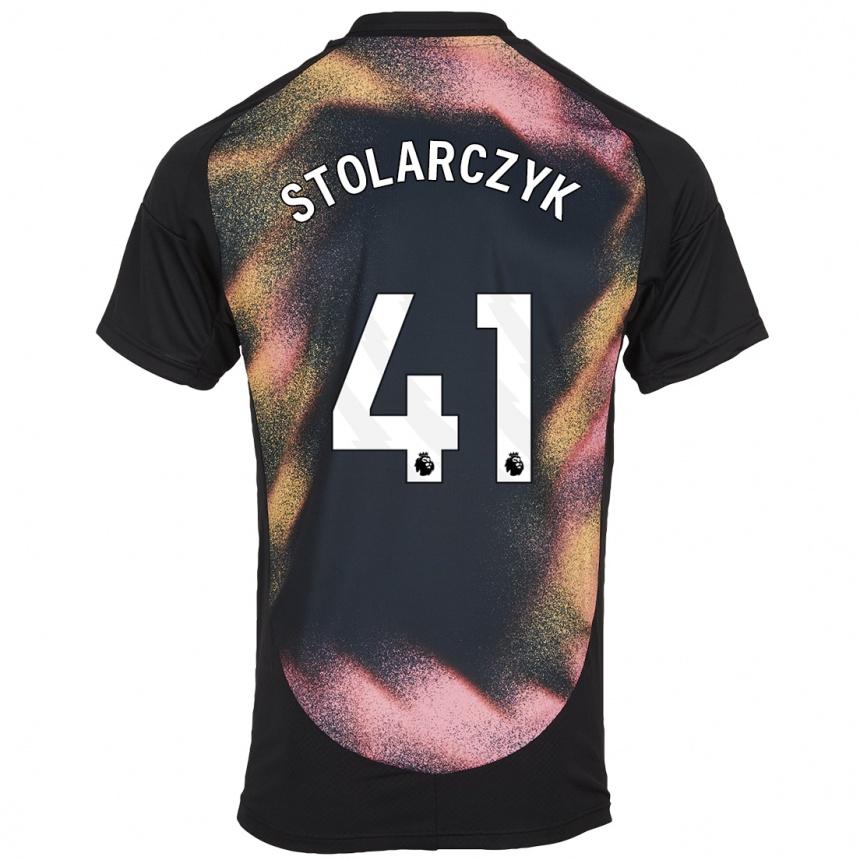 Niño Fútbol Camiseta Jakub Stolarczyk #41 Negro Blanco 2ª Equipación 2024/25