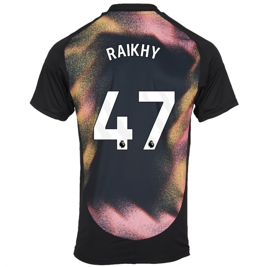 Niño Fútbol Camiseta Arjan Raikhy #47 Negro Blanco 2ª Equipación 2024/25