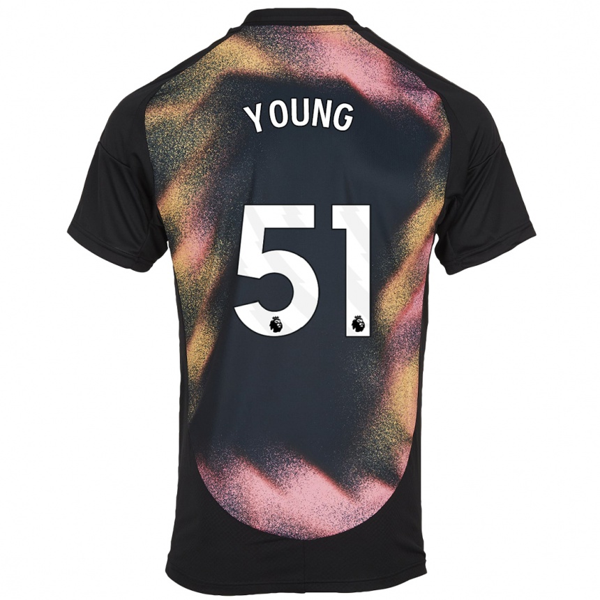 Niño Fútbol Camiseta Brad Young #51 Negro Blanco 2ª Equipación 2024/25