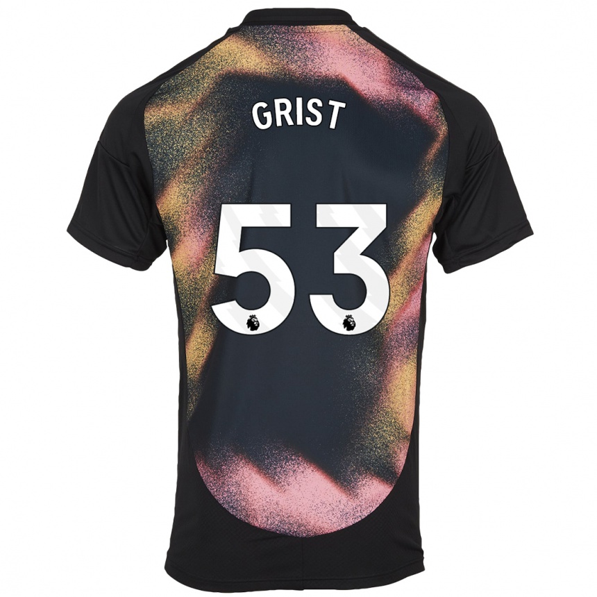 Niño Fútbol Camiseta Ben Grist #53 Negro Blanco 2ª Equipación 2024/25