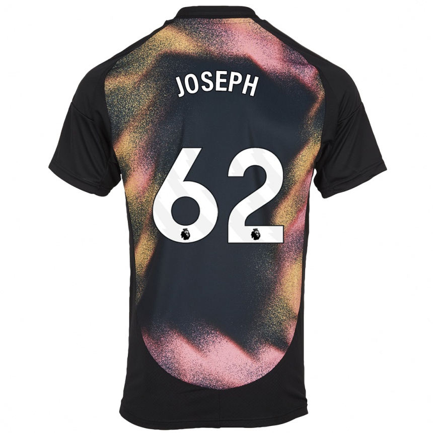 Niño Fútbol Camiseta Jayden Joseph #62 Negro Blanco 2ª Equipación 2024/25